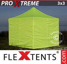 Pikateltta FleXtents Pro Xtreme 3x3m Neonkeltainen/vihreä, sis. 4 sivuseinää