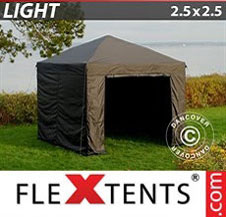 Pikateltta FleXtents Light 2,5x2,5m Musta, sis. 4 sivuseinää